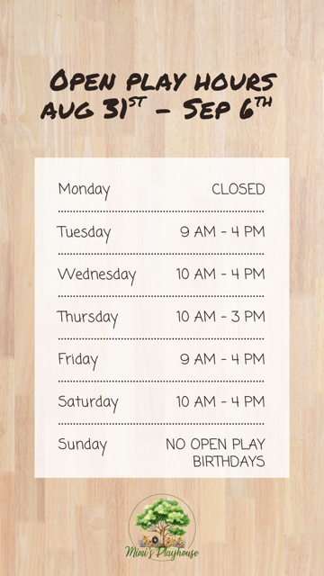 First Week of September 2026 Schedule